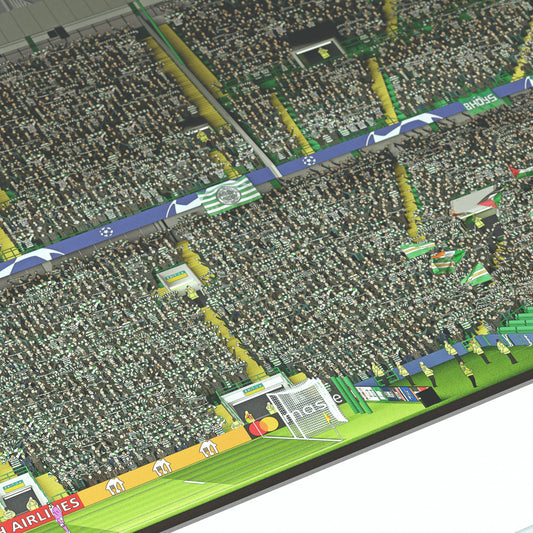 Celtic Park Stadium Panoramic Illustration Print