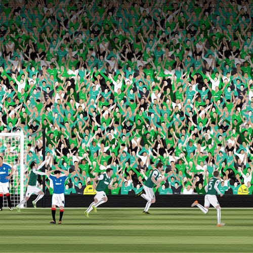 Hibernian Art - Hampden Park 2016 Print - North Section