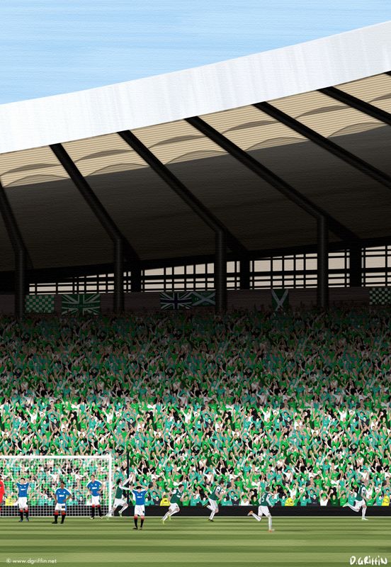 Hibernian Art - Hampden Park 2016 Print - North Section