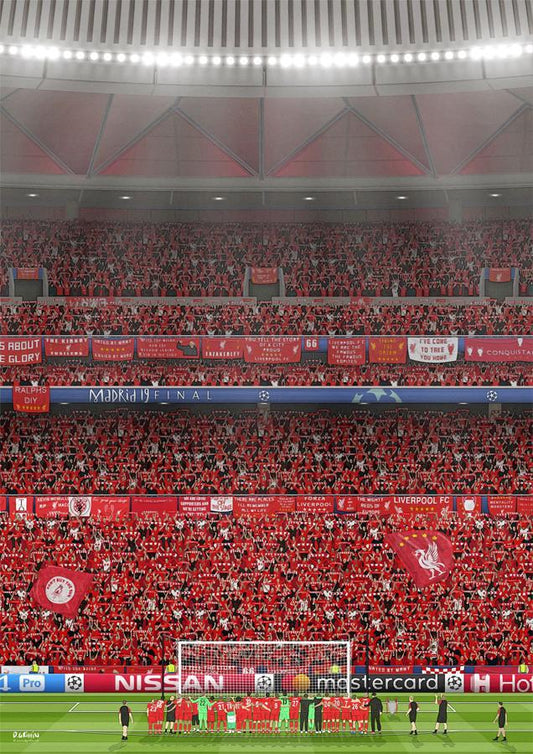 Liverpool Champions League Winners 2019 Print - North Section