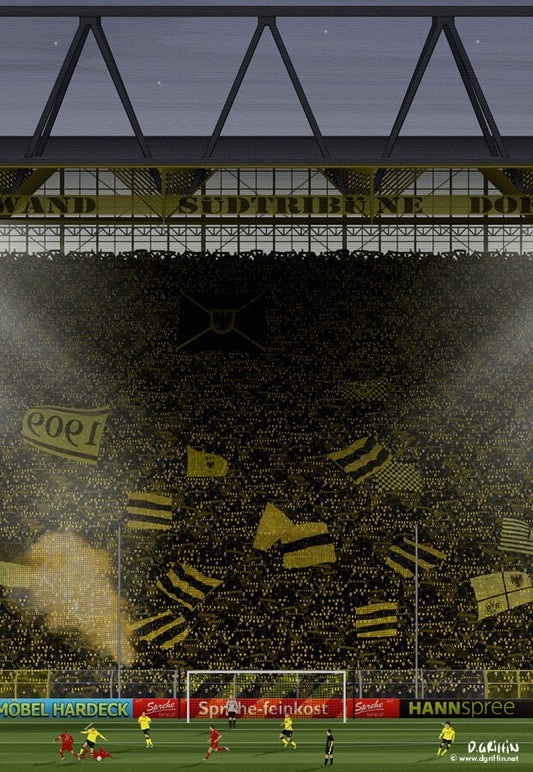 Westfalenstadion Print by D Griffin Art - North Section