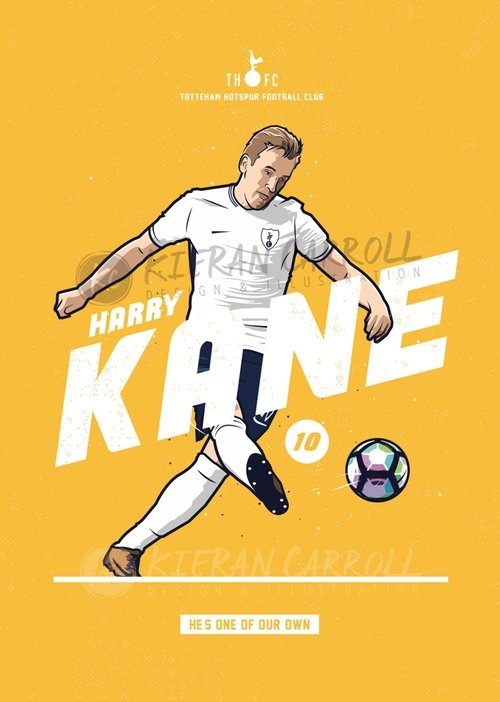 Harry Kane - Tottenham Hotspur Poster Art - North Section