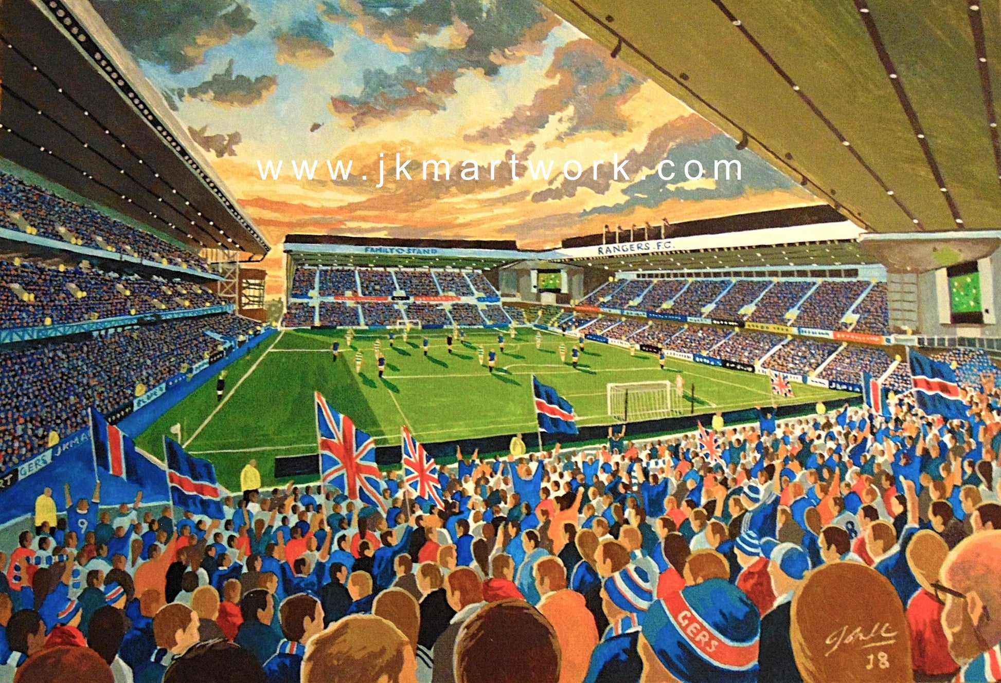 Ibrox on Matchday Artwork - North Section
