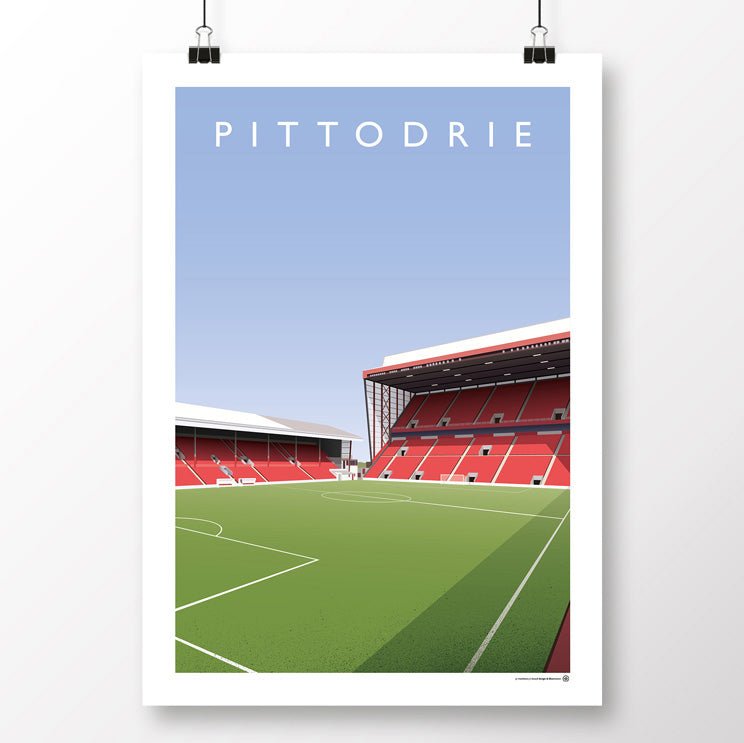 Modern Pittodrie Stadium Poster - North Section
