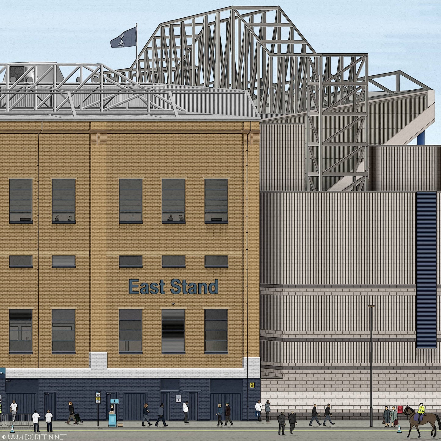 Old White Hart Lane Print - North Section