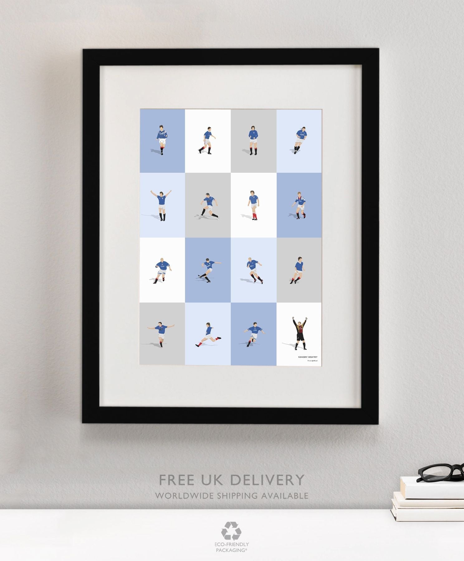 Rangers Legends Collage Poster - North Section
