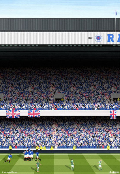 The Blue Sea of Ibrox - Rangers FC Print - North Section